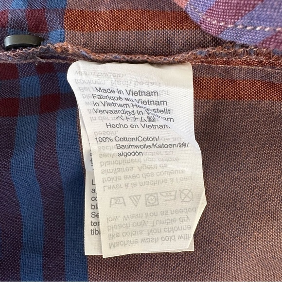 Madewell plaid crew neck button front dolman cut flannel shirt small - Picture 8 of 8